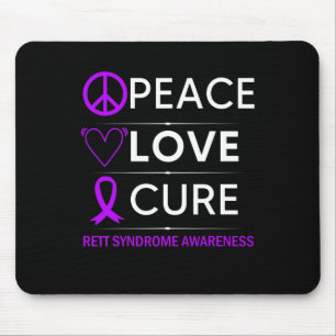 Syndrome Awareness Peace Love Cure Purple Ribbon  Mouse Pad