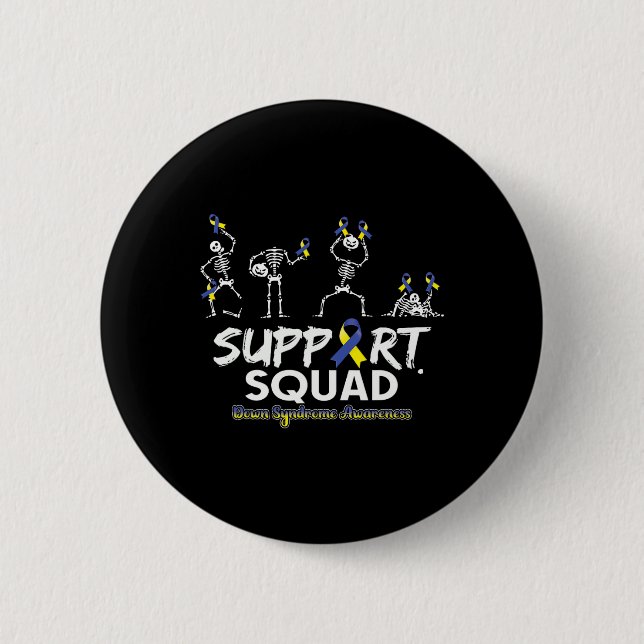 Syndrome Awareness Skeleton Support Squad Hallowee 6 Cm Round Badge (Front)
