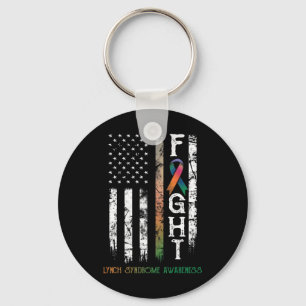 Syndrome Warrior Us Flag Syndrome Awareness  Key Ring