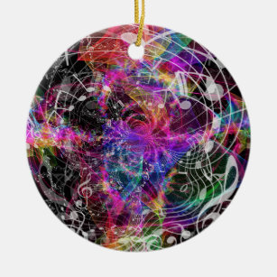 Synesthesia Music Colorful Sensational Detail Ceramic Tree Decoration