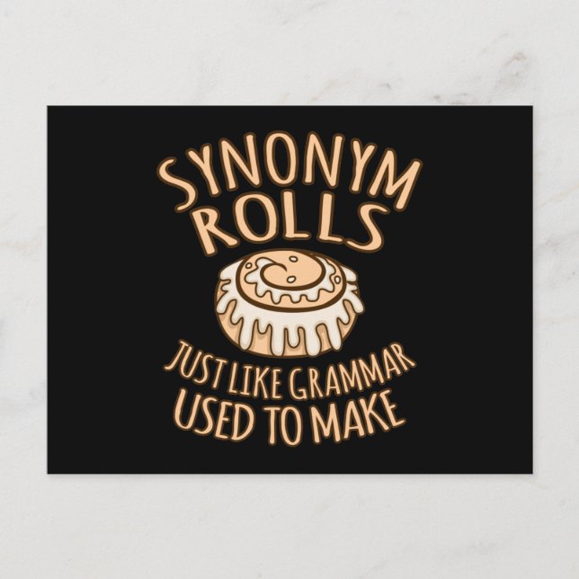 Synonym Rolls English Language Teacher Teach Postcard (Front)