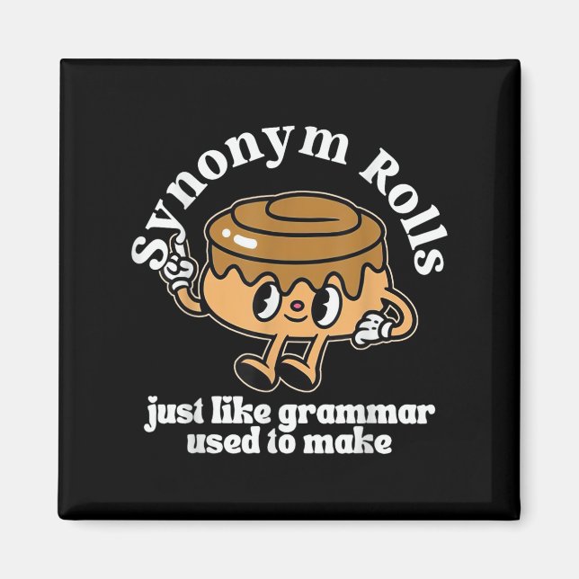 Synonym Rolls Grammar Pun Vintage Style  Magnet (Front)