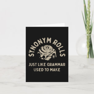 Synonym Rolls Joke Cinnamon Rolls Grammar Pun Funn Card