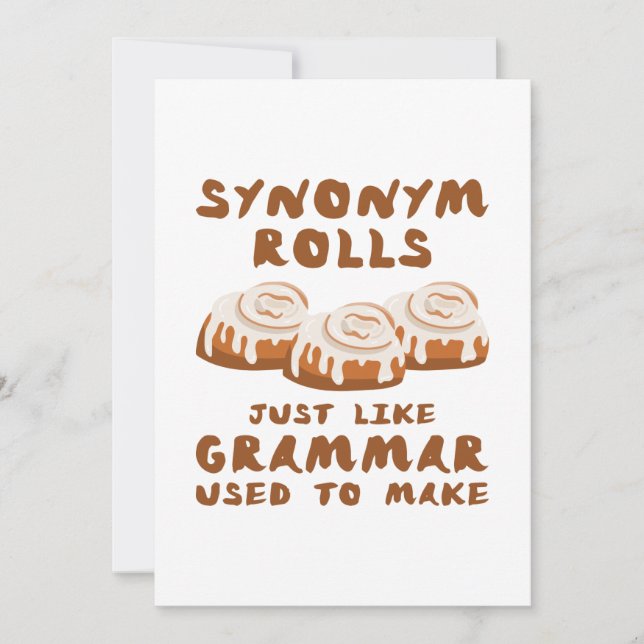 Synonym Rolls Thank You Card (Front)