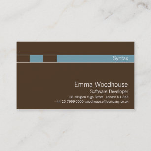 Syntax Chocolate Brown & Cornflower Blue Business Card