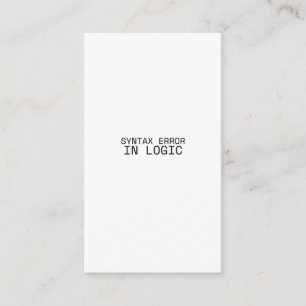 Syntax Error In Logic Minimalist Industrial  Enclosure Card