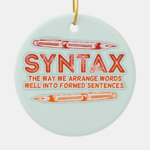 Syntax Funny Sentence structure Grammar Ceramic Tree Decoration