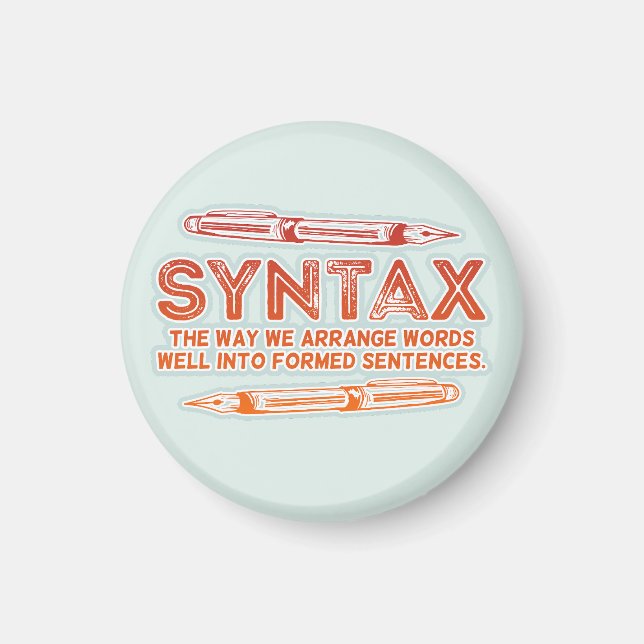 Syntax Funny Sentence structure Grammar Magnet (Front)