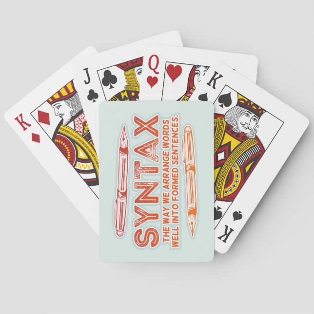 Syntax Funny Sentence structure Grammar Playing Cards (Back)
