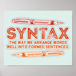 Syntax Funny Sentence structure Grammar Poster