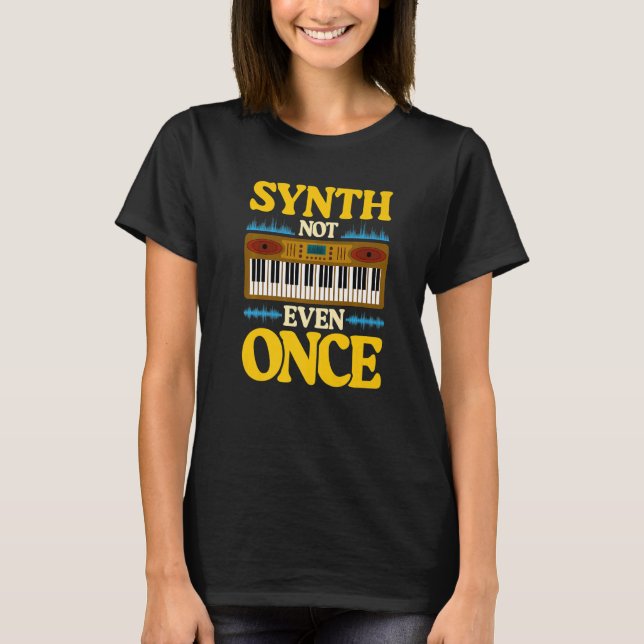 Synth Electronic Musician Heart Synthesizer T-Shirt (Front)