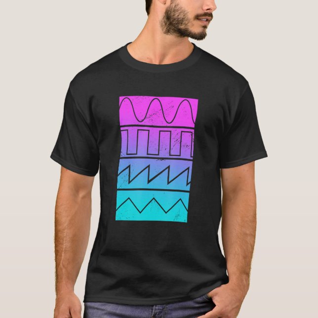 Syntheseizer Waves Synth Player Musician T-Shirt (Front)
