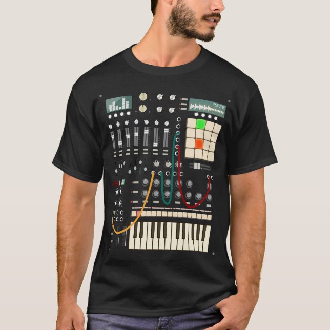 Synthesizer And Drum Machine By Mewzeek T T-Shirt (Front)