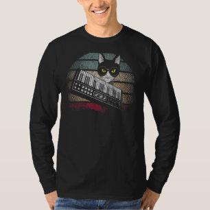 Synthesizer Cat Retro Synth Vaporwave Cat T-Shirt