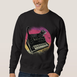 Synthesizer Cat Synth Vintage Keyboard Sweatshirt