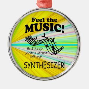 Synthesizer Feel The Music Metal Tree Decoration