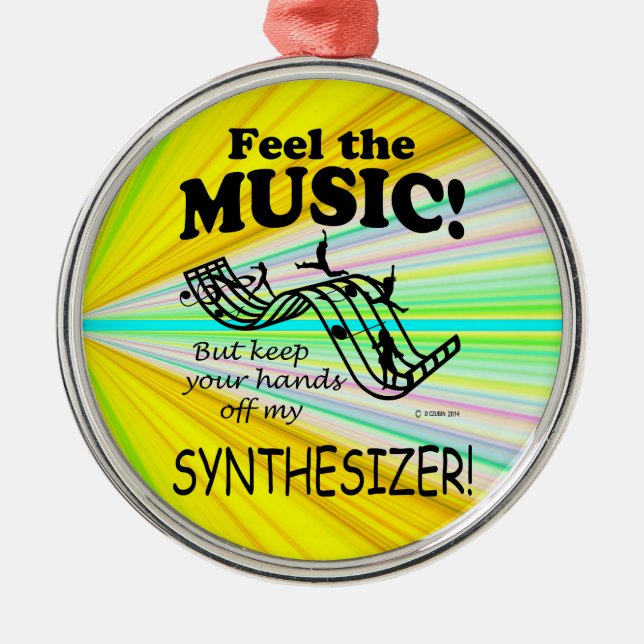 Synthesizer Feel The Music Metal Tree Decoration (Front)