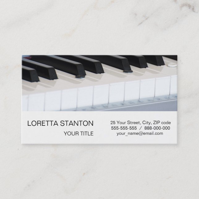 Synthesizer keyboard business card (Front)