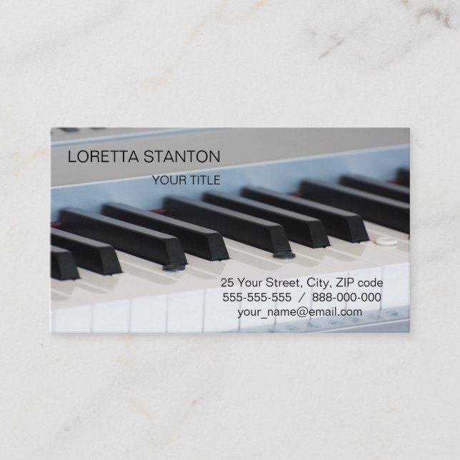 Synthesizer keyboard business card (Front)