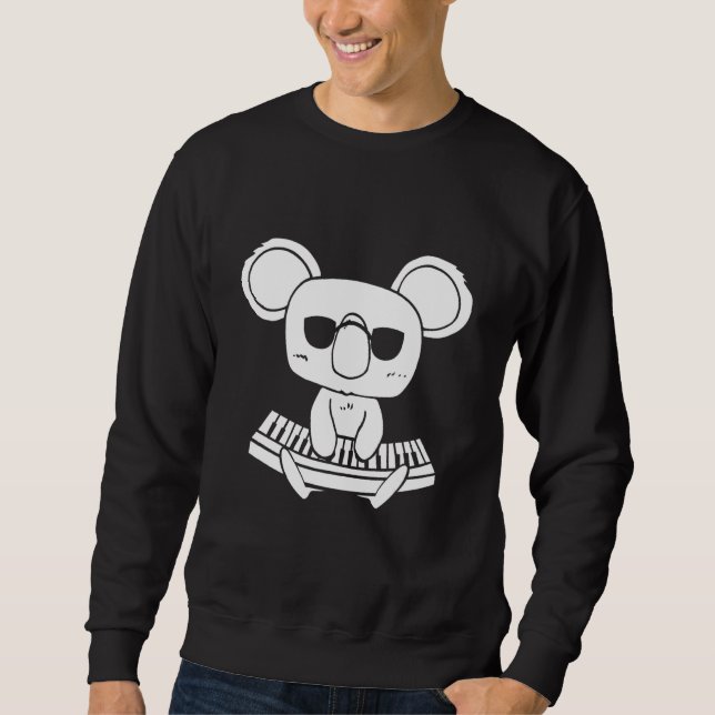 Synthesizer Keyboard Instrument Koala As Keyboard  Sweatshirt (Front)