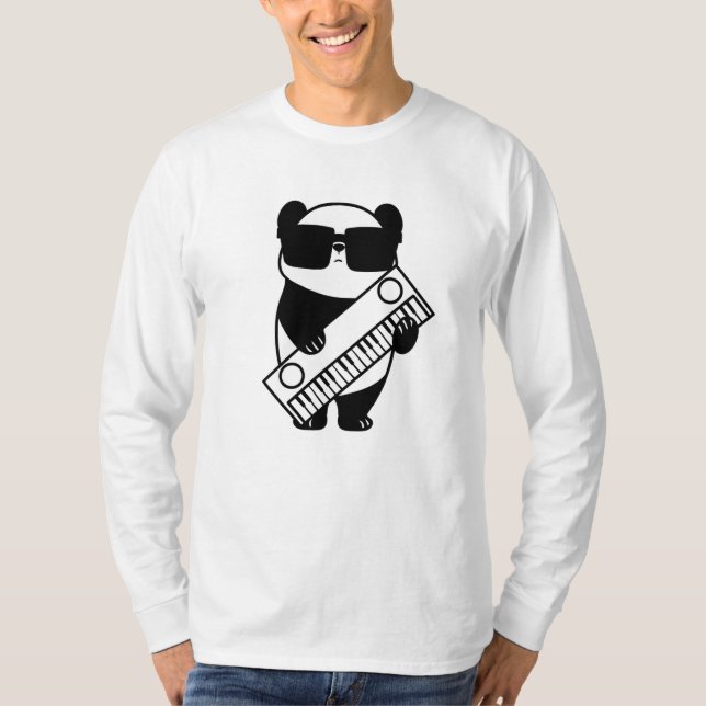 Synthesizer Keyboard Instrument Panda T-Shirt (Front)