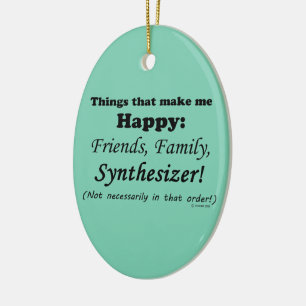 Synthesizer Makes Me Happy Ceramic Tree Decoration