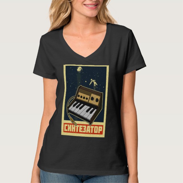 Synthesizer Synth Keyboard Electronic Musicians Mo T-Shirt (Front)