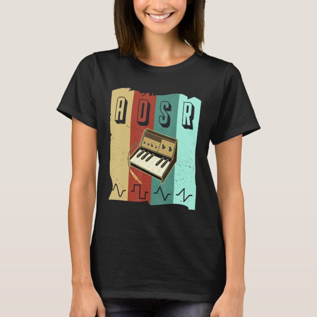Synthesizer Synth Keyboard Electronic Musicians Mo T-Shirt (Front)