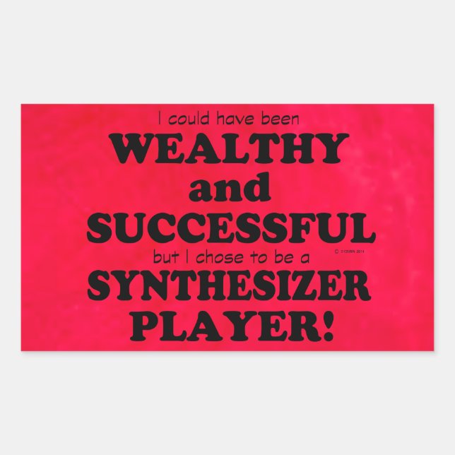 Synthesizer Wealthy & Successful Rectangular Stick Rectangular Sticker (Front)