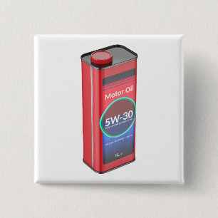 Synthetic car motor oil tin can 15 cm square badge