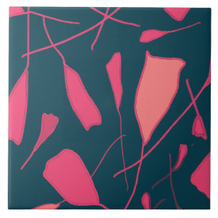 Synthetic plain rose petals ceramic tile