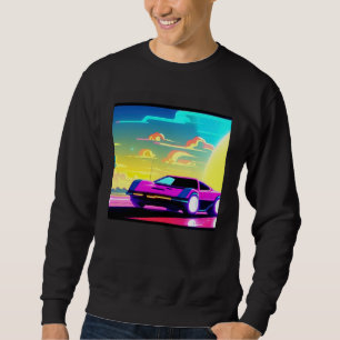 Synthwave car outrun retrowave futuresynth sci fi  sweatshirt