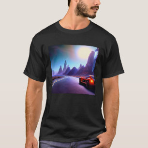 Synthwave car outrun retrowave futuresynth sci fi T-Shirt
