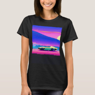 Synthwave car outrun retrowave futuresynth sci fi T-Shirt