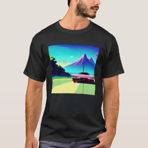 Synthwave car outrun retrowave futuresynth sci fi T-Shirt