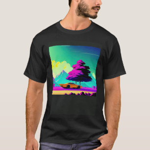 Synthwave car outrun retrowave futuresynth sci fi T-Shirt
