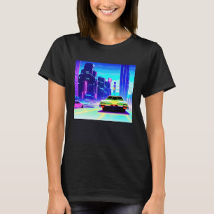 Synthwave car outrun retrowave futuresynth sci fi T-Shirt