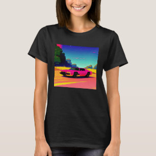 Synthwave car outrun retrowave futuresynth sci fi T-Shirt