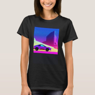 Synthwave car outrun retrowave futuresynth sci fi  T-Shirt
