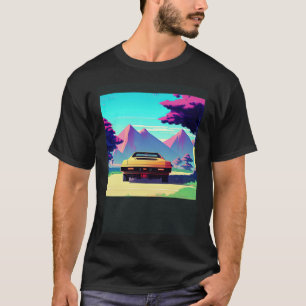 Synthwave car outrun retrowave futuresynth sci fi T-Shirt