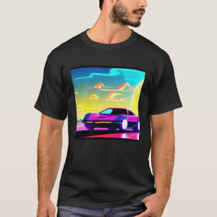 Synthwave car outrun retrowave futuresynth sci fi  T-Shirt