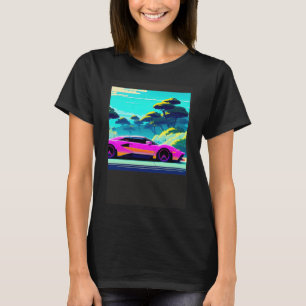 Synthwave car outrun retrowave futuresynth sci fi  T-Shirt