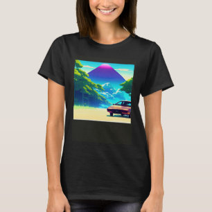 Synthwave car outrun retrowave futuresynth sci fi  T-Shirt
