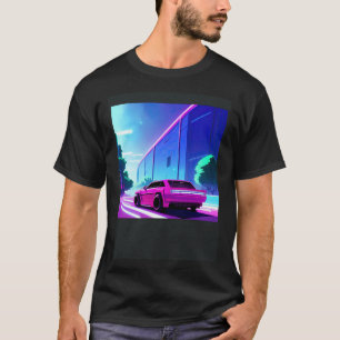 Synthwave car outrun retrowave futuresynth sci fi  T-Shirt