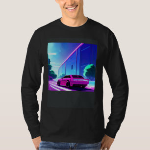 Synthwave car outrun retrowave futuresynth sci fi  T-Shirt