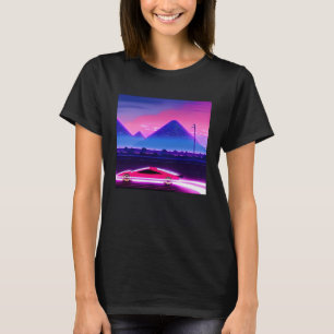 Synthwave car outrun retrowave futuresynth sci fi T-Shirt