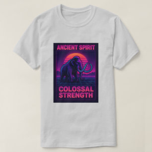 “Synthwave Mammoth T-Shirt   Ancient Spirit Coloss