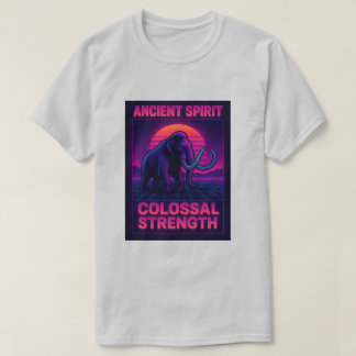 “Synthwave Mammoth T-Shirt | Ancient Spirit Coloss