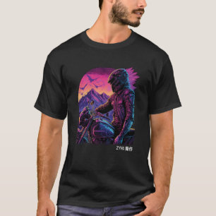 Synthwave Motorcycle Rider Vaporwave Punk Rocker S T-Shirt