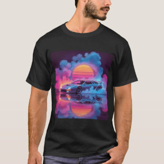 Synthwave Neon Car Graphic Tee